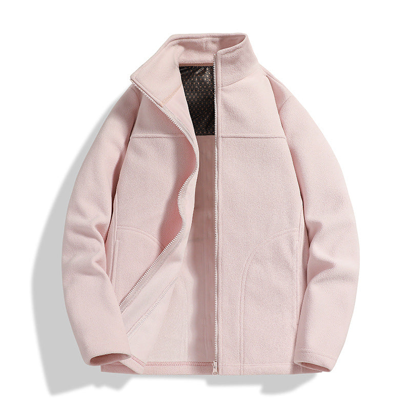 Herren Fleece-Outdoorjacke mit Stehkragen, durchgehendem Reißverschluss und winddichter Innenmembran Echoarchiv