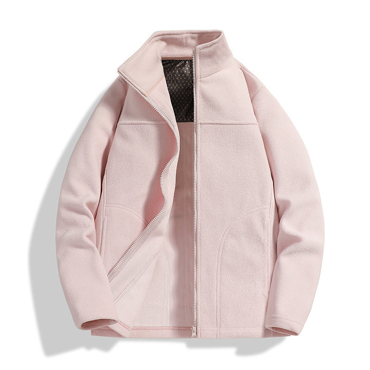 Herren Fleece-Outdoorjacke mit Stehkragen, durchgehendem Reißverschluss und winddichter Innenmembran Echoarchiv