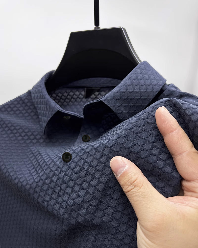 Herren strukturiertes Performance Button-Up-Shirt Echoarchiv