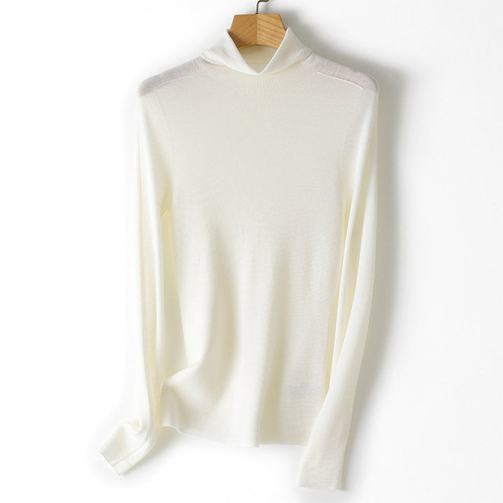 Damen Feiner Rollkragen-Feinstrickpullover mit schmaler Silhouette und elastischem Saum Echoarchiv