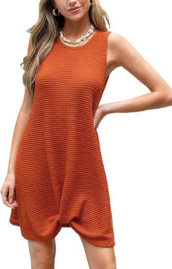Damen lässiges Sommerkleid aus strukturierter Baumwolle mit verspieltem Knoten Echo Archiv