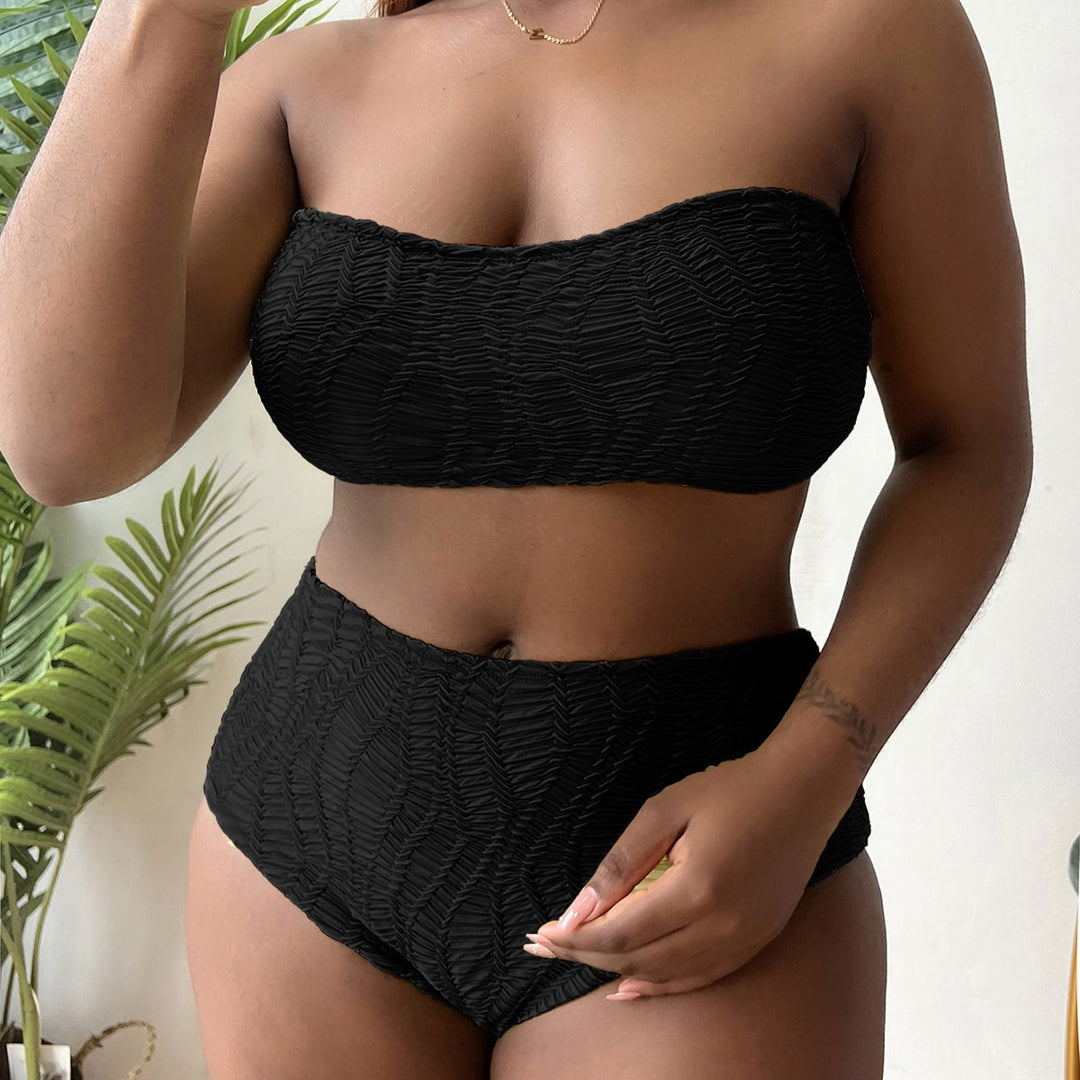 Damen Hoch tailliertes Bustier-Bikini-Set mit Rüschen-Design Echo Archiv