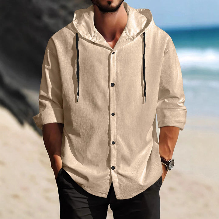 Herren sportliche Hemdjacke mit Kapuze und zeitgemäßem Design Echoarchiv
