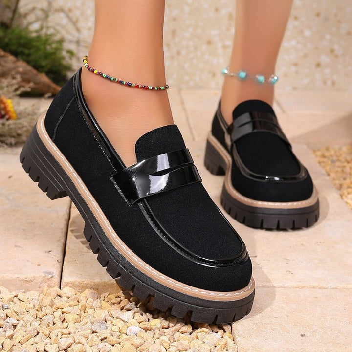 Damen nan modische Plateau-Loafer mit robuster Traktorsohle, gepolstertem Komfortfußbett und eleganter Penny-Lasche Echo Archiv