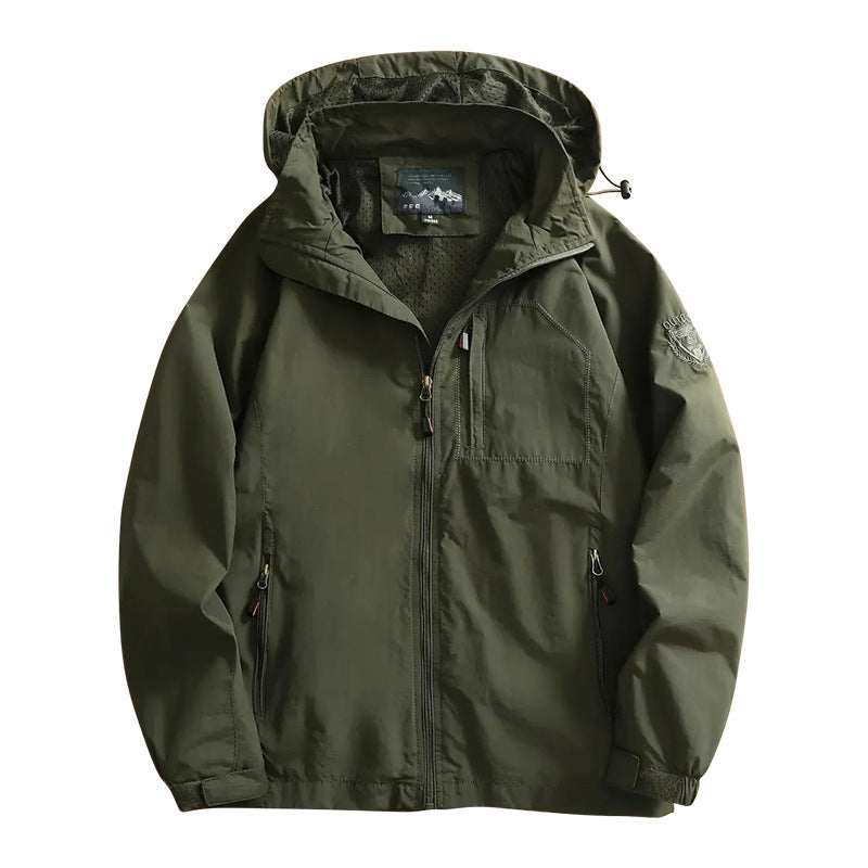 Herren nan leichte Outdoorjacke Windbreaker mit wasserabweisender Beschichtung und atmungsaktivem Meshfutter Echo Archiv