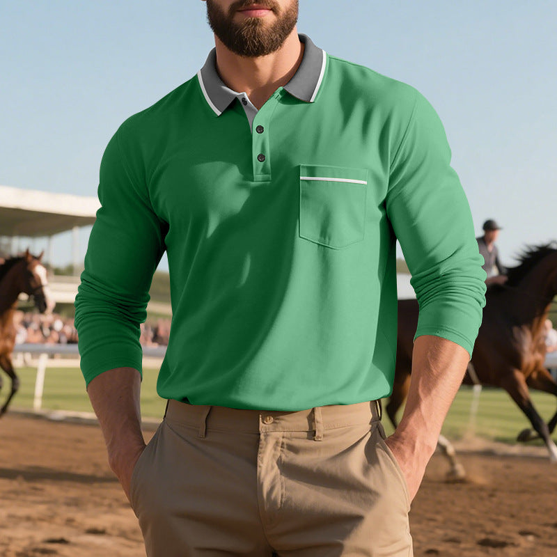 Herren Poloshirt mit trendigem Design und bequemen langen Ärmeln Echoarchiv