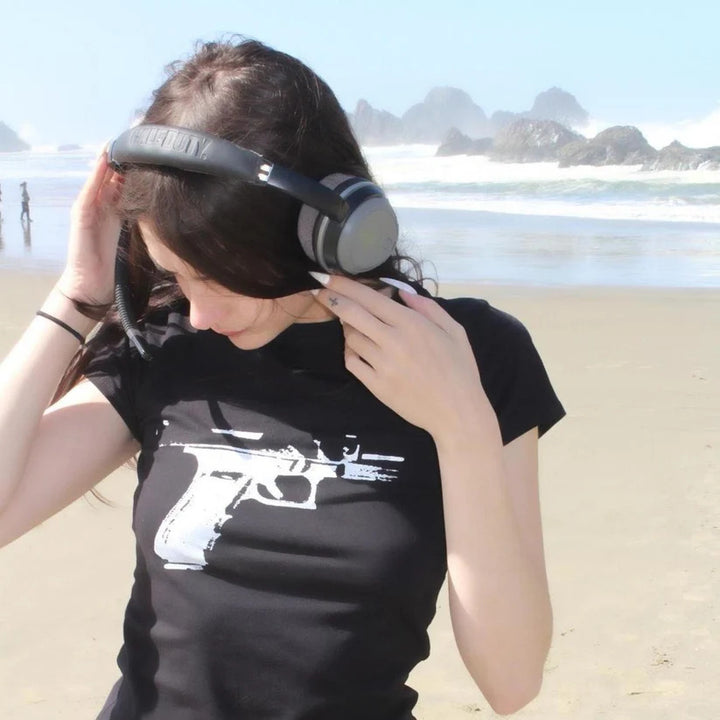 Damen Print-T-Shirt mit grafischem Design Echo Archiv