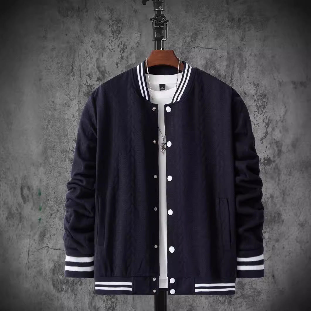 Herren sportliche Collegejacke mit strukturiertem Design Echoarchiv