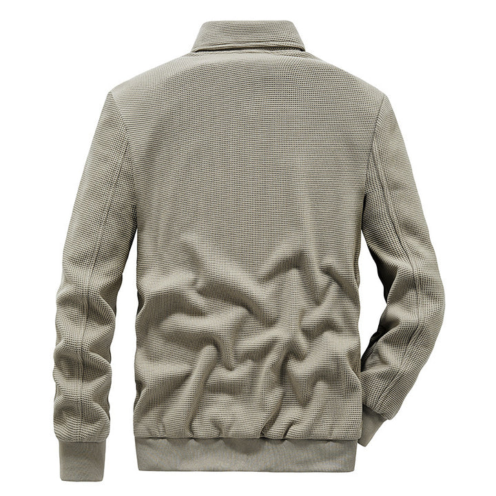 Herren Waffelstrick-Blouson mit Stehkragen, Reißverschluss und Brusttasche Echo Archiv
