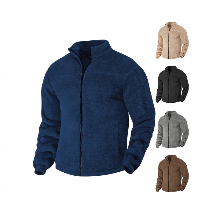 Herren Fleece-Jacke mit hohem Kragen und weichem Innenfutter Echoarchiv