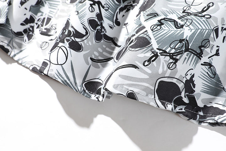 Herren Oversize-Knopfhemd mit grafischem Allover-Print und lockerem Relaxed-Schnitt Echo Archiv