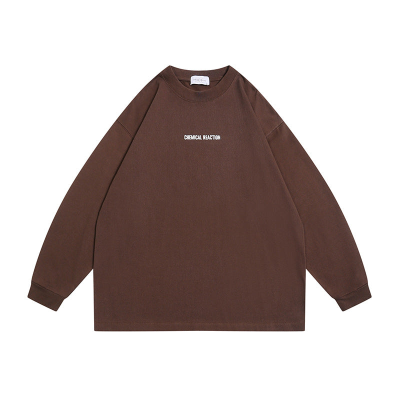 Unisex Oversize-Langarmshirt aus Baumwollmischung mit kleinem Brustprint und gerippten Bündchen Echoarchiv