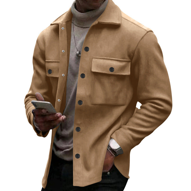 Herren lässige Overshirtjacke mit großen Brusttaschen und modernem Design Echoarchiv