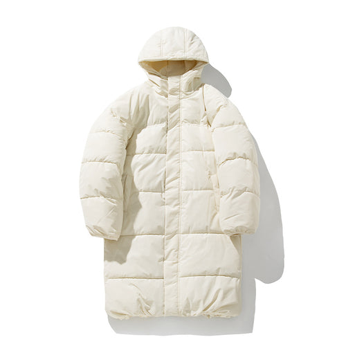 Unisex Langer Steppparka im Clean-Look mit Kapuze, Thermofüllung und verstellbarem Saum Echo Archiv