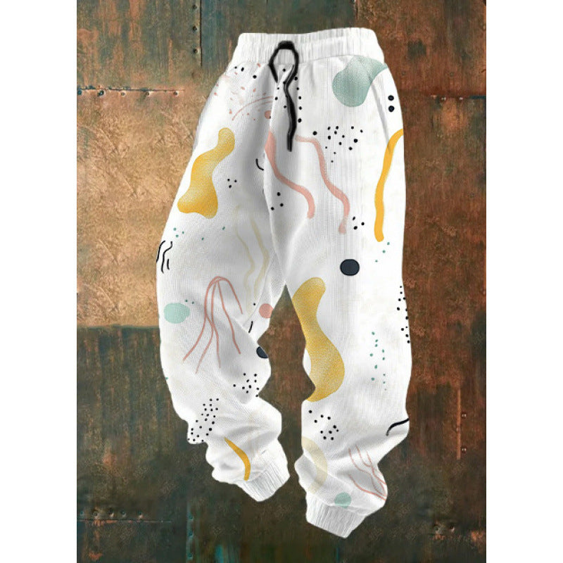 Damen Bequeme Freizeithose mit kreativem Druck Echoarchiv