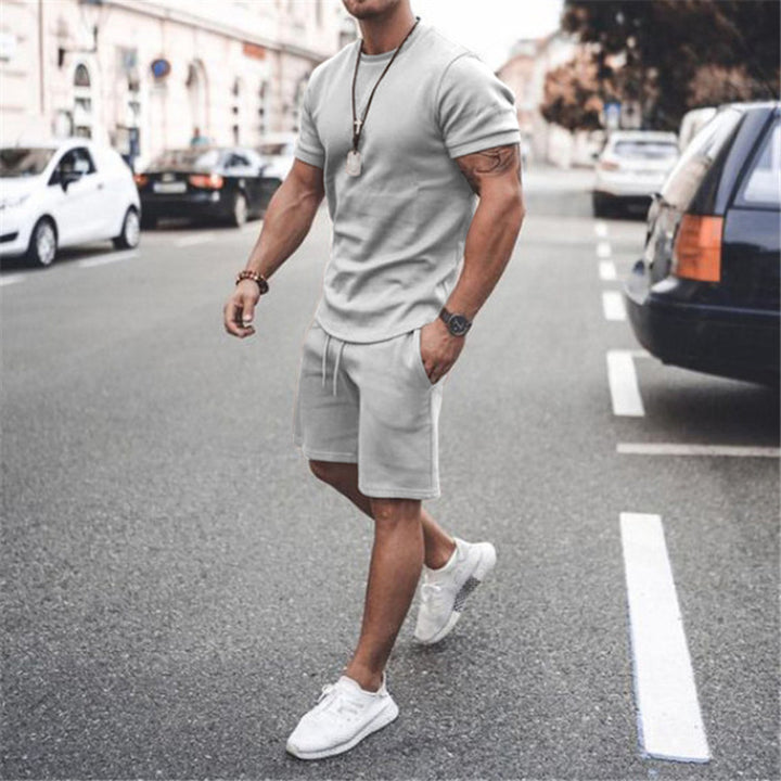 Herren lässiges Kurzarm-Set mit praktischen Taschen und elastischem Bund Echoarchiv