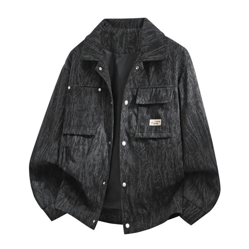 Herren Utility-Overshirt aus Vintage-Optik mit Druckknopfleiste, Pattentaschen & gebürsteter Struktur Echoarchiv