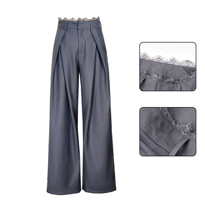 Damen Stylische High-Waist-Hose mit dekorativem Bund Echoarchiv