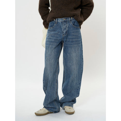 Damen Relaxte Vintage-Denim Baggy-Jeans mit hohem Bund und extra weitem Bein Echoarchiv