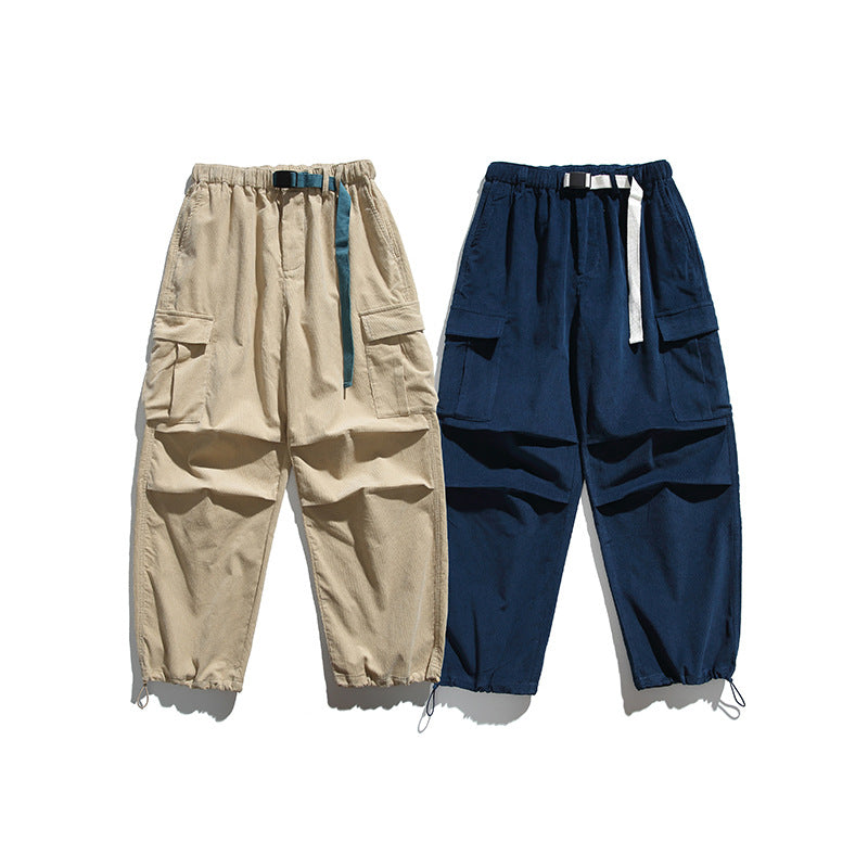 Herren Baggy-Cargohose mit elastischem Bund, Utility-Taschen und Kordelabschluss Echo Archiv