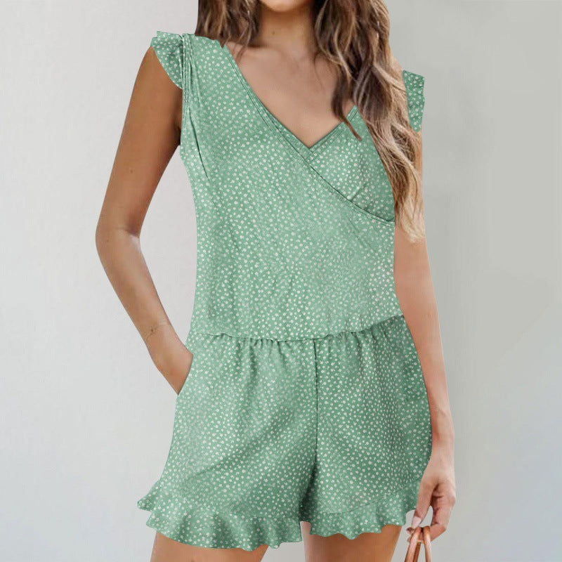 Damen Jumpsuit mit anmutigen Rüschenärmeln und figurschmeichelnder Silhouette Echo Archiv