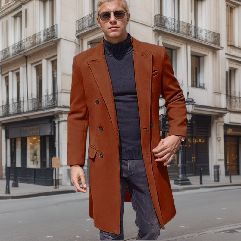 Herren eleganter Doppelknebel-Mantel mit stilvollem Schnitt und modischen Details Echoarchiv