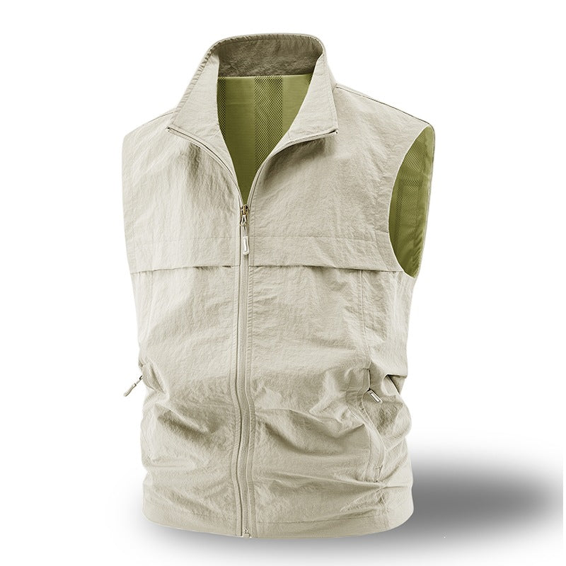 Herren Leichte atmungsaktive Outdoor-Weste mit Mesh-Futter, durchgehendem Reißverschluss & Reißverschlusstaschen Echoarchiv