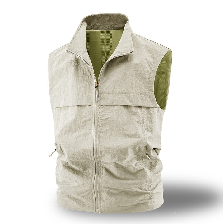 Herren Leichte atmungsaktive Outdoor-Weste mit Mesh-Futter, durchgehendem Reißverschluss & Reißverschlusstaschen Echoarchiv