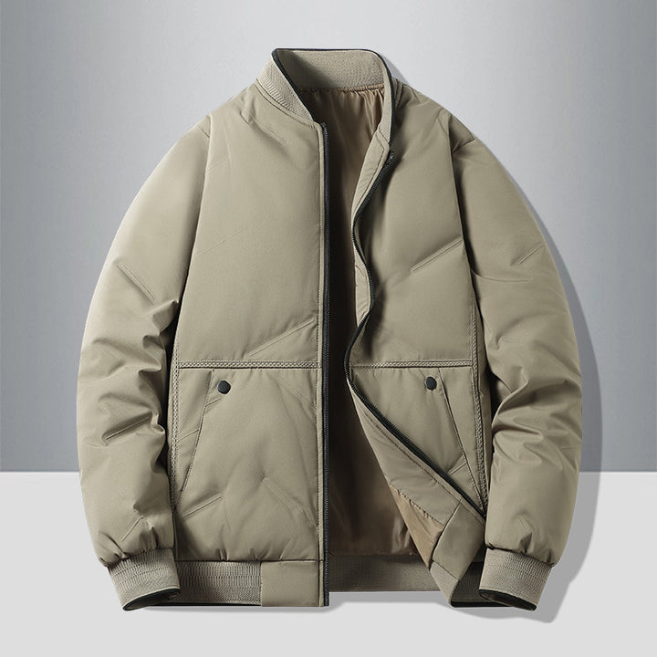 Herren Isolierte Stepp-Bomberjacke mit Softshell-Obermaterial, wärmendem thermischem Futter und Druckknopf-Einsatztaschen – Brevano