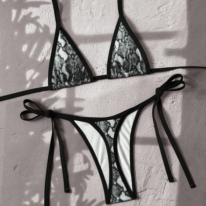 Damen Triangel-Bikini mit modischem Schlangenmotiv Echo Archiv