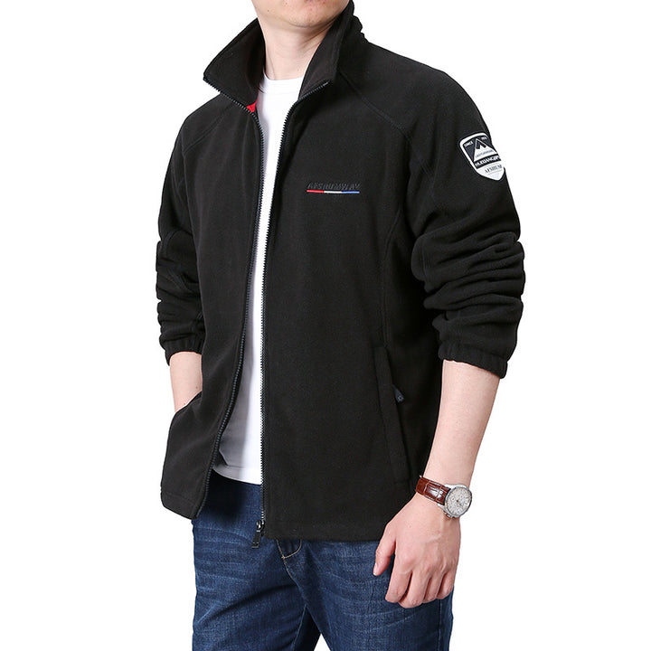 Herren Fleece-Outdoorjacke mit Stehkragen und durchgehendem Reißverschluss Echo Archiv