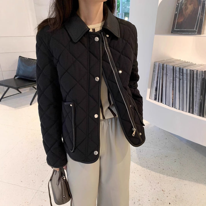 Damen Stylische gesteppte Jacke mit hohem Kragen Echoarchiv