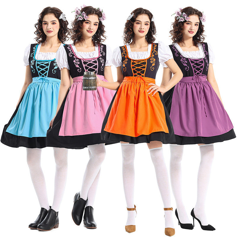 Damen nan traditionelles Dirndlkleid mit dekorativer Schnürung und abnehmbarer Schürze Echo Archiv