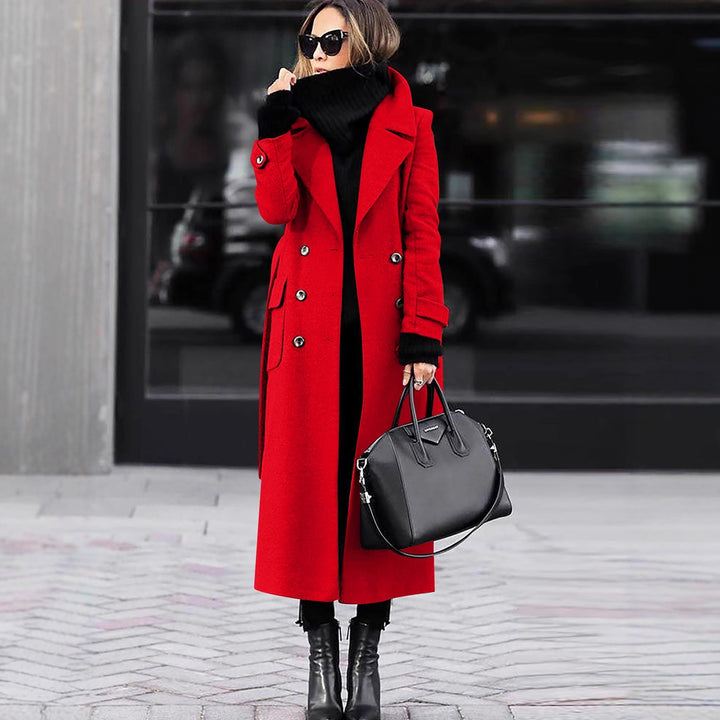 Damen Eleganter und zeitloser Wollmantel