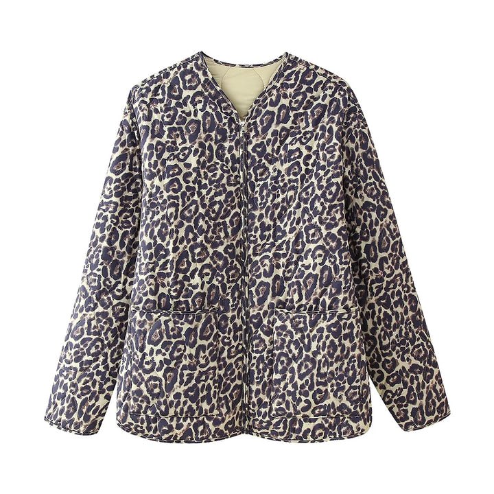 Damen leichte A‑Linien Steppjacke mit Tropfensteppung, Rundhalsausschnitt und aufgesetzten Fronttaschen – Célinea