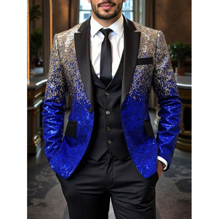 Herren Glamouröser Pailletten-Smokingblazer Echoarchiv 1761380182