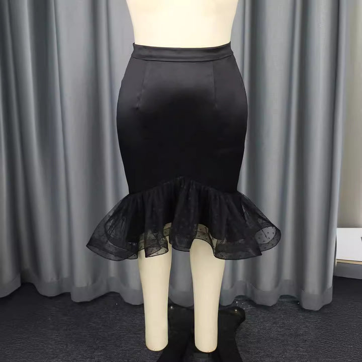 Damen eleganter Bleistiftrock mit voluminösem Tüllsaum Echo Archiv