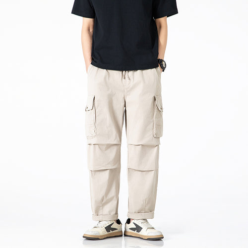 Herren Relaxed-Fit Multi-Taschen Cargo-Hose aus leichtem Baumwollmix Echo Archiv