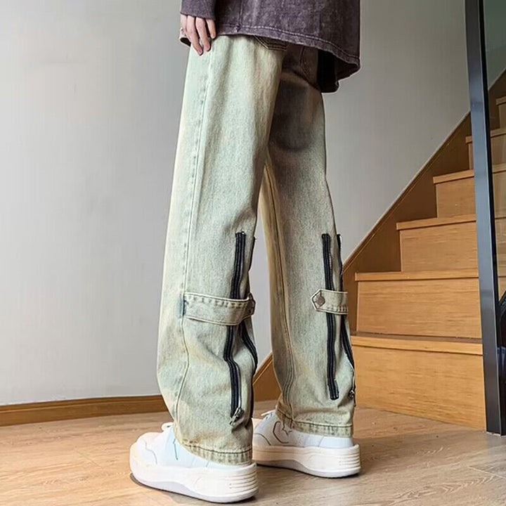 Herren Modische Cargo-Hose mit Reißverschlussdetails Echoarchiv