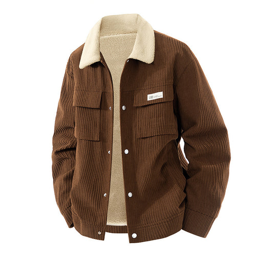 Herren Modische Cordjacke mit Fleecefutter Echo Archiv