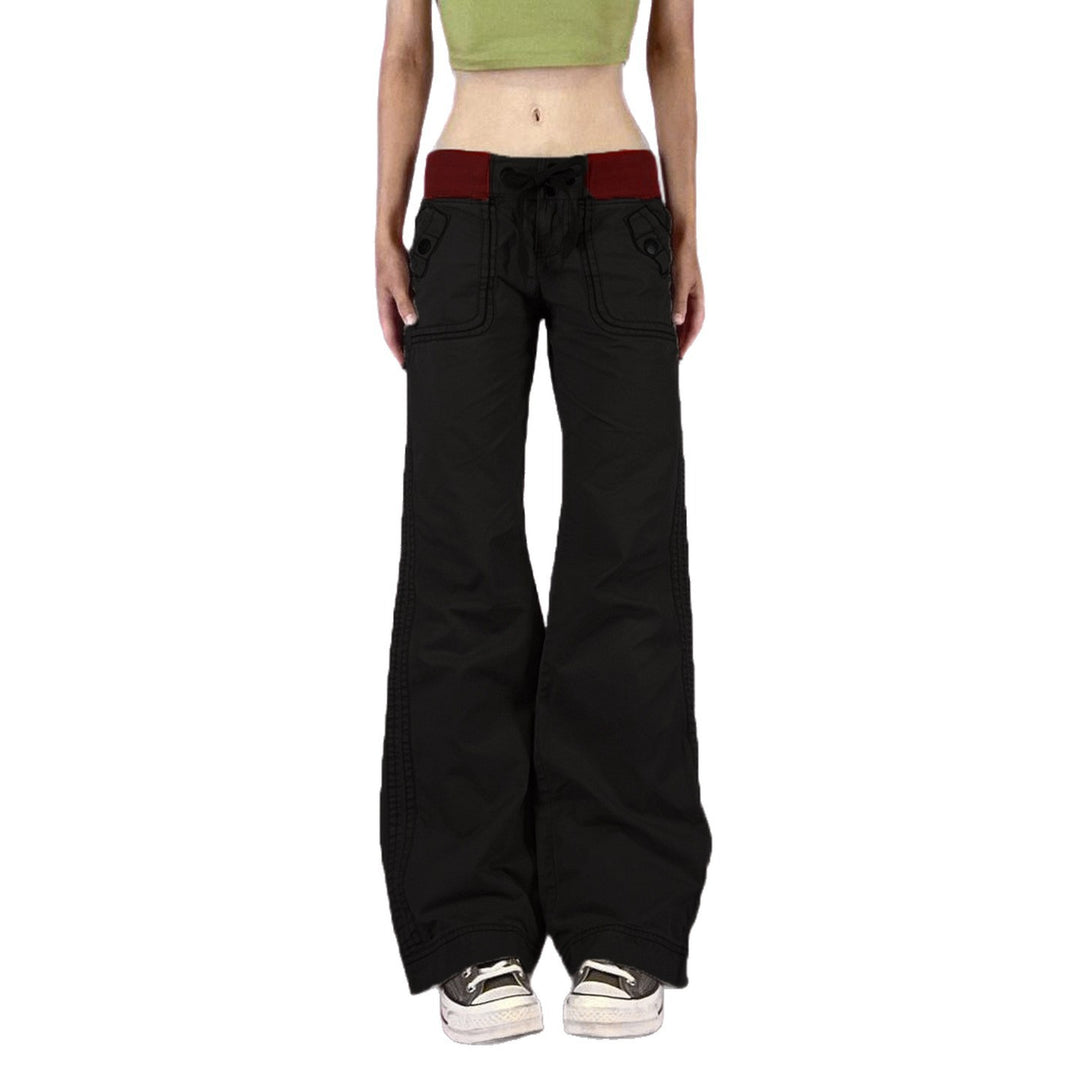 Damen High‑Waist Schlaghose aus Baumwollmix mit Elastikbund, Tunnelzug und aufgesetzten Taschen – Avélisse