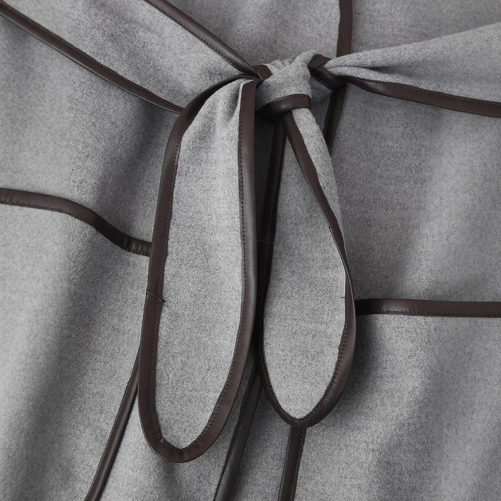 Damen nan Oversized Kimono-Wickelmantel mit Bindegürtel und Kontrastpaspel Echo Archiv