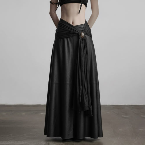 Damen eleganter Satin-Abendrock mit raffinierten Rüschen und Spitzenakzenten Echo Archiv