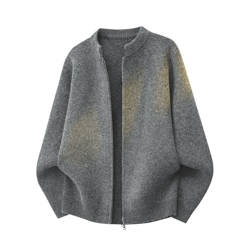 Damen Oversize Polokragen-Strickpullover mit Knopfleiste und geripptem Saum Echoarchiv