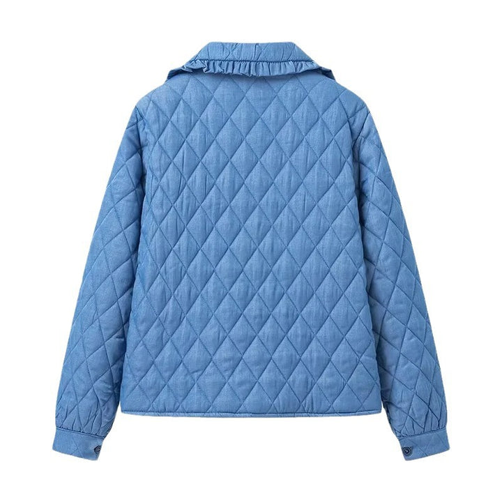 Damen Steppjacke im Vintage‑Look mit Rüschenkragen und Bindebändern Echo Archiv