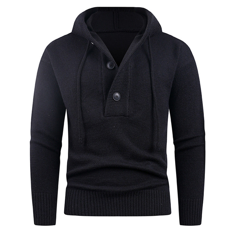 Herren modischer Kapuzenpullover mit Knopfdetail Echoarchiv