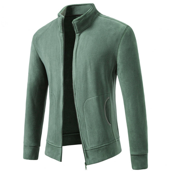 Herren Slim-Fit Fleecejacke mit Stehkragen, durchgehendem Reißverschluss und Eingrifftaschen Echo Archiv