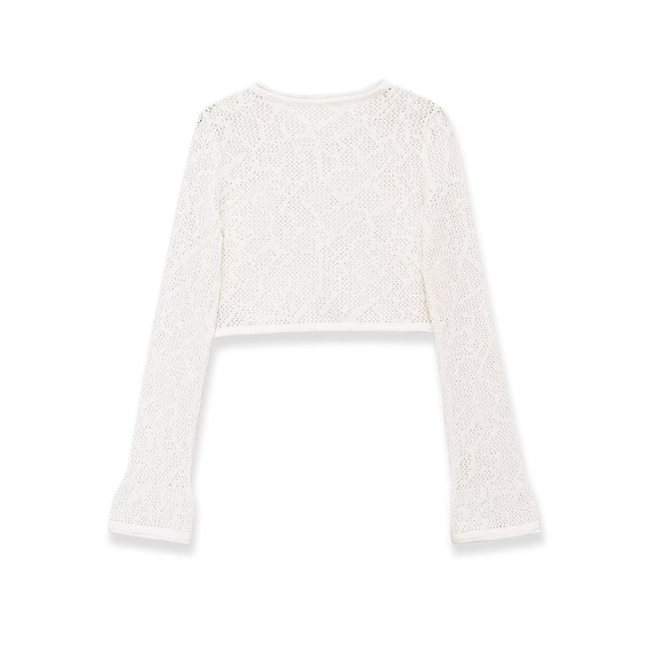 Damen Cropped Strickoberteil mit elegantem Längs-Muster Echo Archiv