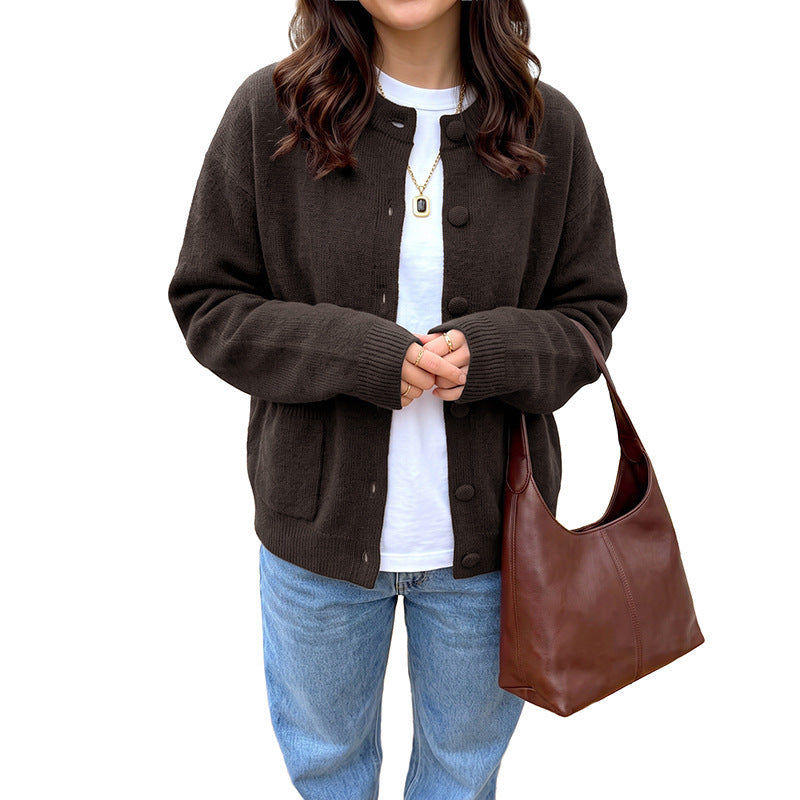 Damen Modische Strickjacke mit Knopfverschluss Echo Archiv