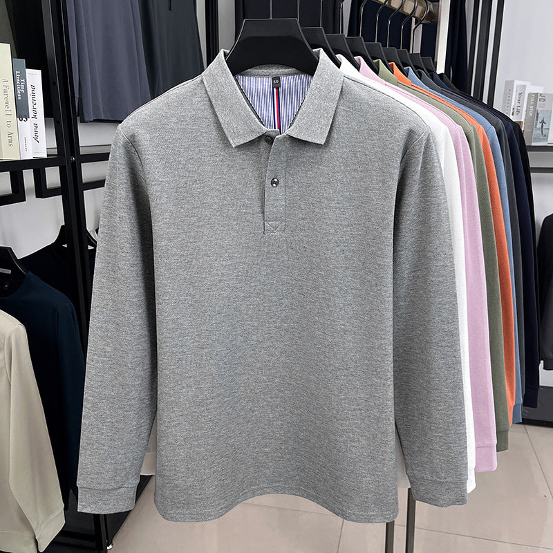 Herren Langärmliges Polohemd mit strukturiertem Design und atmungsaktiven Eigenschaften Echoarchiv